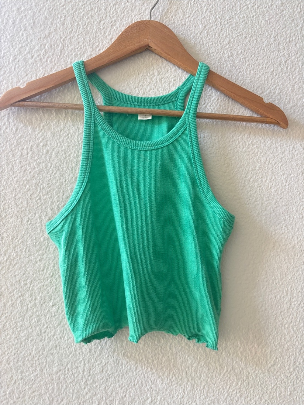 O'Neill Women's Cropped Tank Top Green Edge Hem size Small